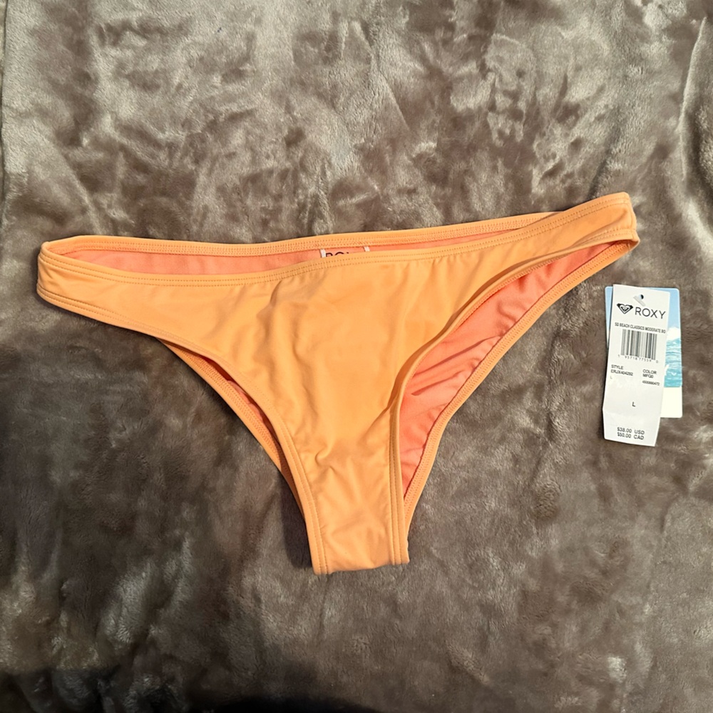 Roxy Beach Classics Moderate Bikini Bottoms Orange